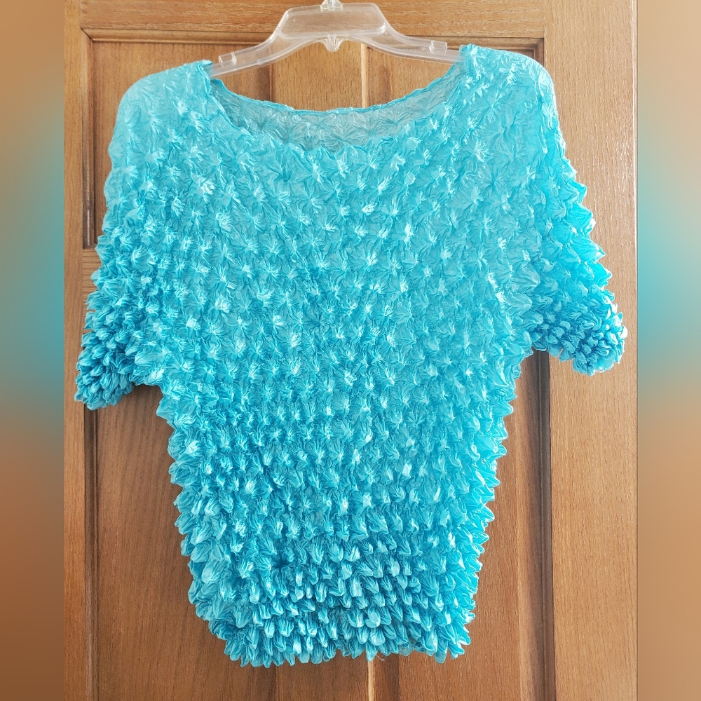 Textured Blue Top